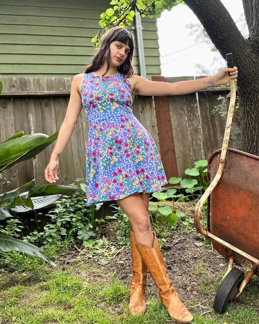 Nooworks super bloom floral Brenda dress at Clad, a sustainable clothing store in Asheville, NC