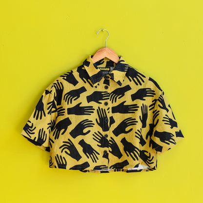 Nooworks Olivia Top in Hands print