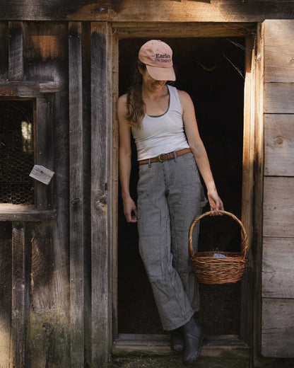 Railroad Ripton Leroy Jeans paired with a white tank and workboots