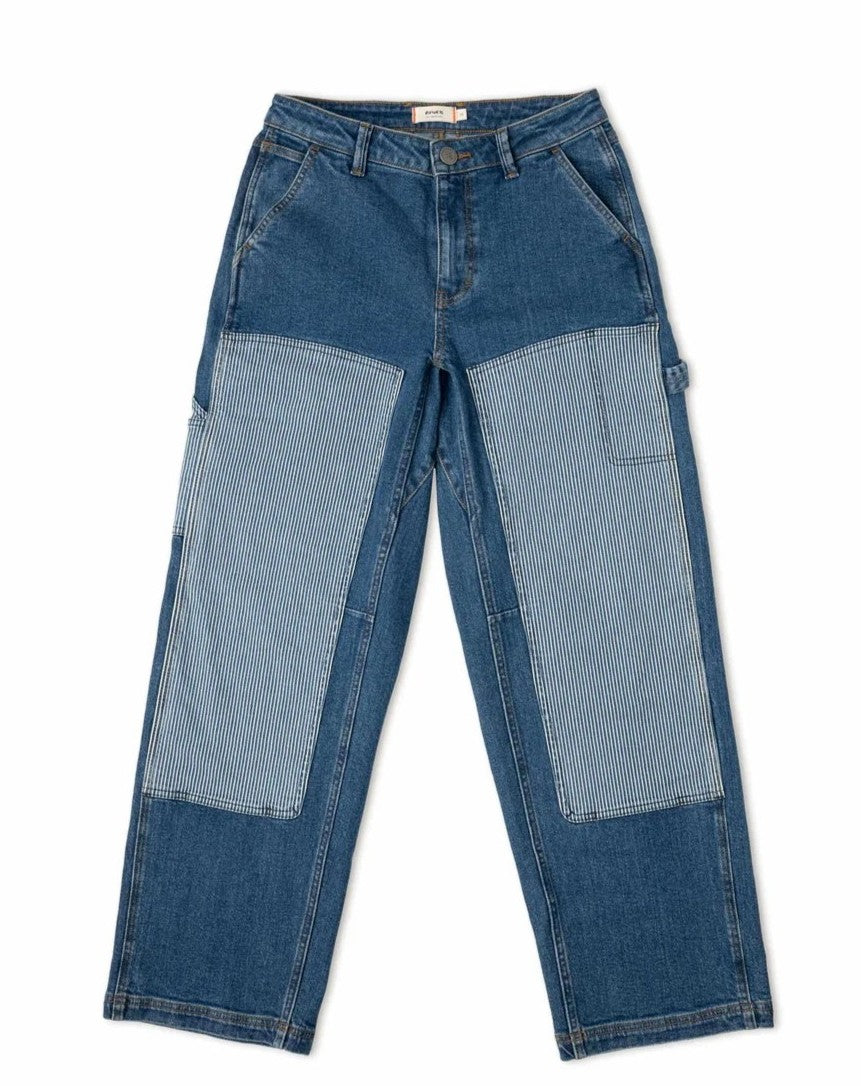 Ripton women's indigo utility jeans in Emotional Baggage.