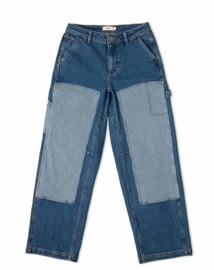 Ripton women's indigo utility jeans in Emotional Baggage.