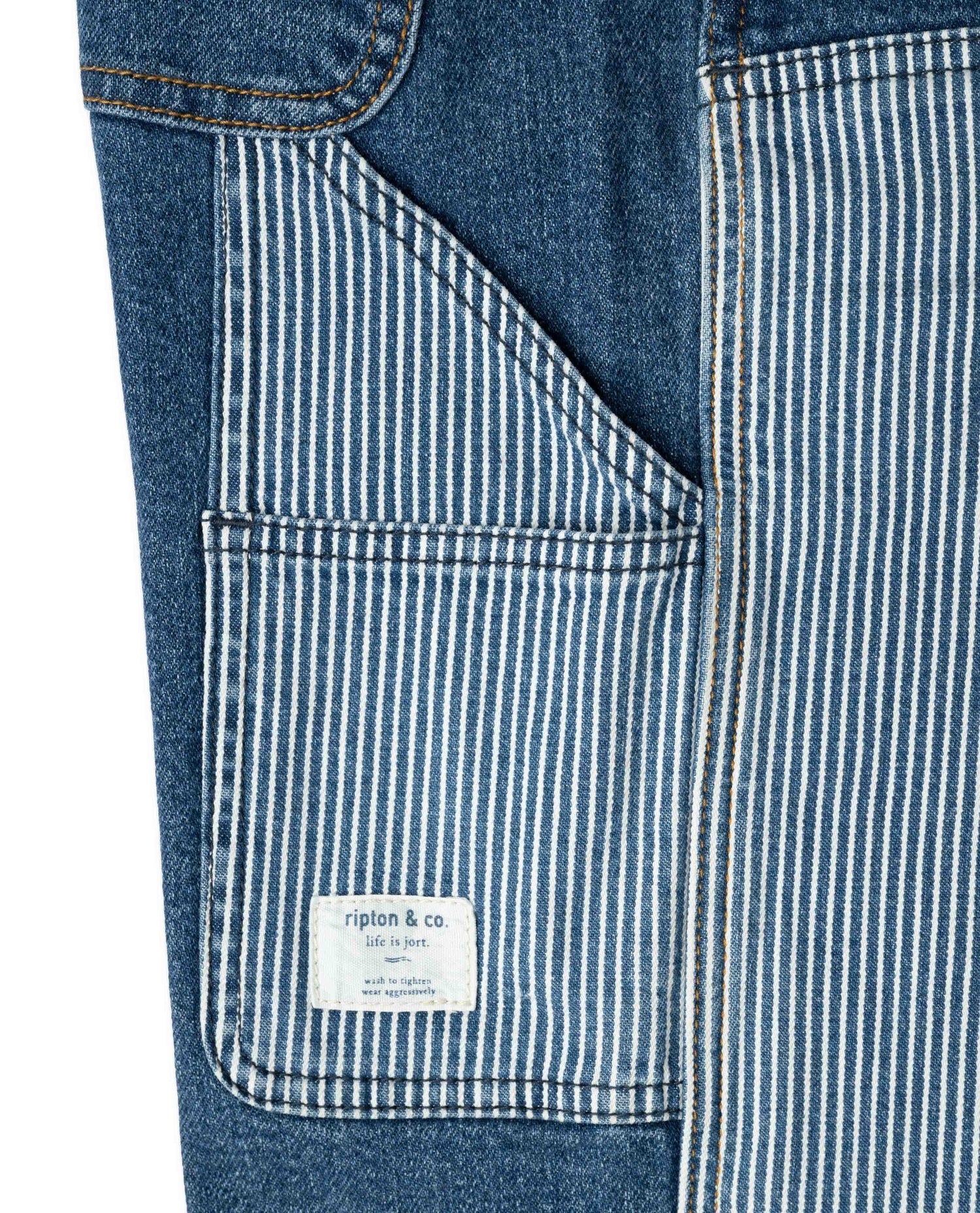 Ripton women's indigo utility jeans in Emotional Baggage.