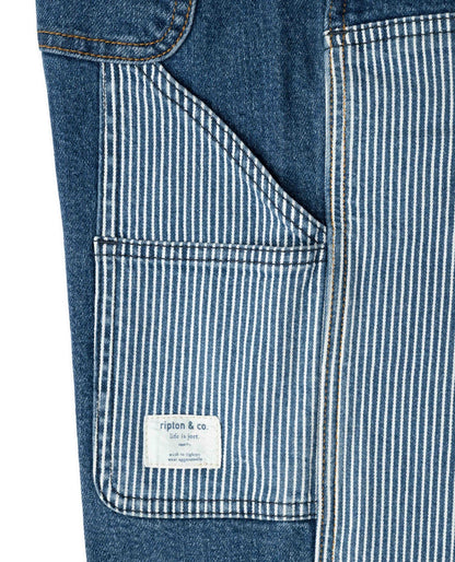 Ripton women's indigo utility jeans in Emotional Baggage.