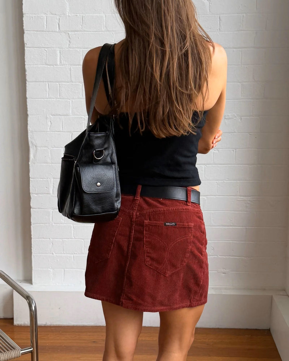 Corduroy Mini Skirt, Burnt Sienna