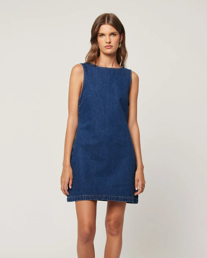 Rollas shift dress in deep blue at Clad, sustainable clothing boutique shop in Asheville, NC