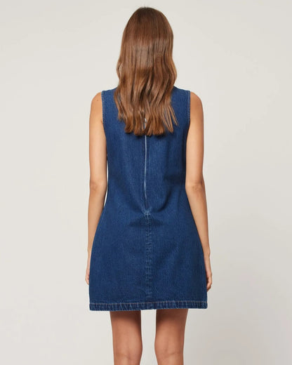 Rollas shift dress in deep blue at Clad, sustainable clothing boutique shop in Asheville, North Carolina