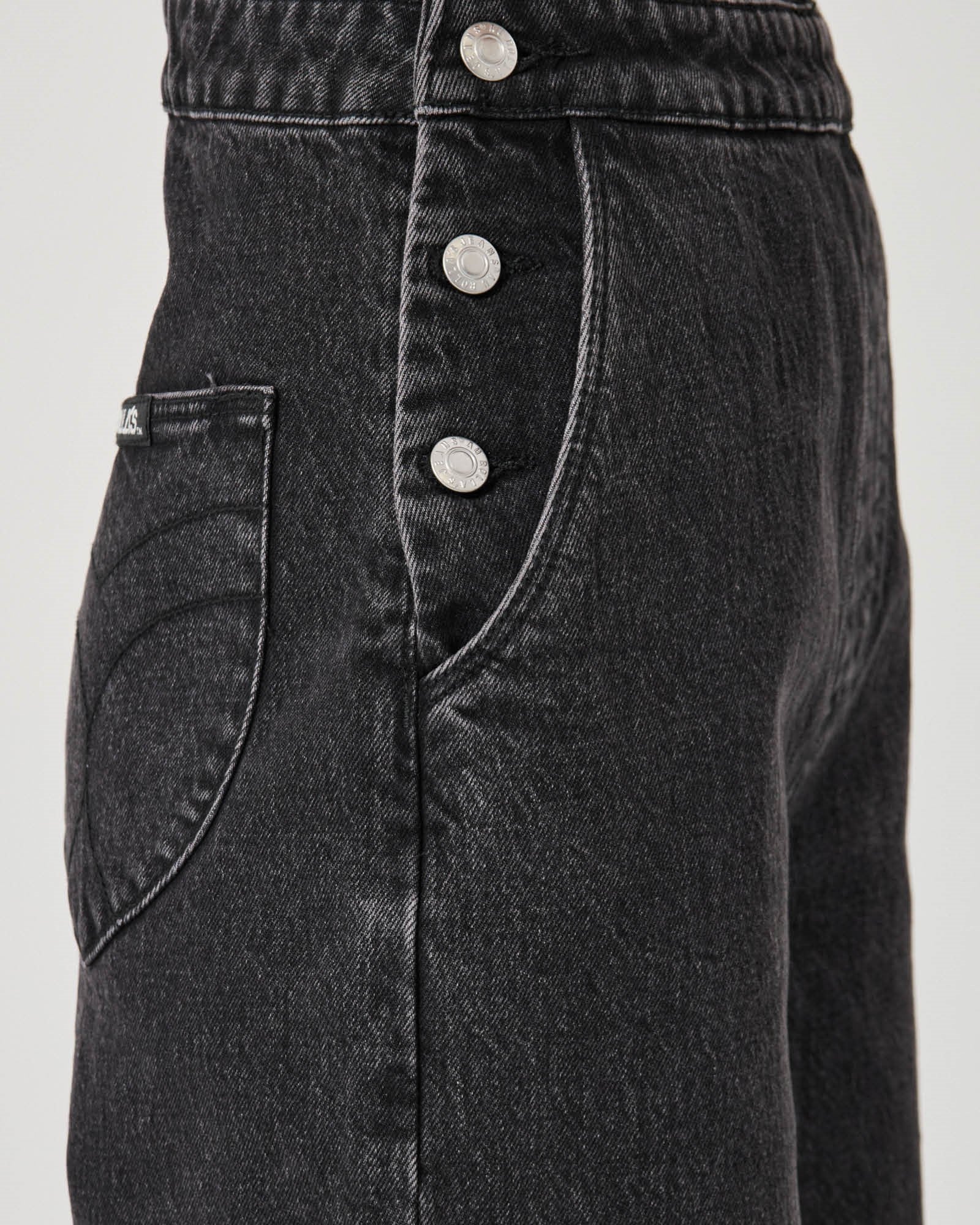 Rolla's Stevie relaxed overalls in black sand