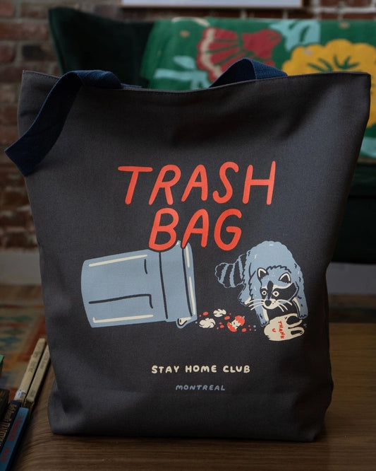 Raccoon Zipper Tote "Trash" Bag