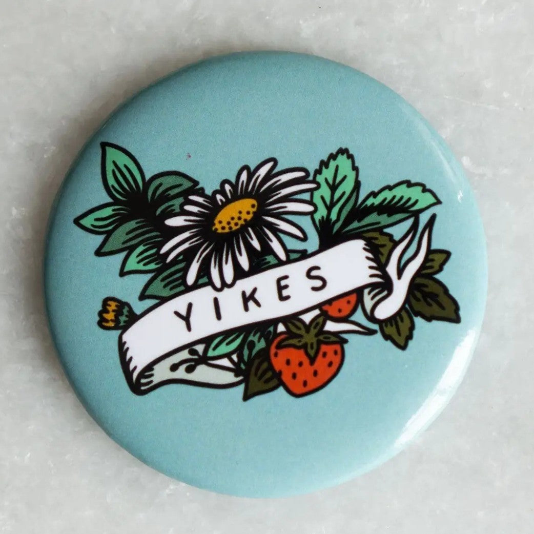 Yikes floral fridge magnet by Stay Home Club