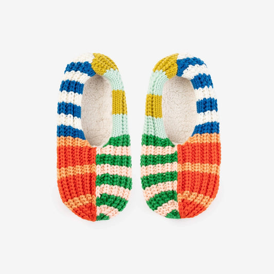 Patchwork knit slippers by Verloop at Clad, a sustainable slow fashoin clothing boutique in Asheville, NC