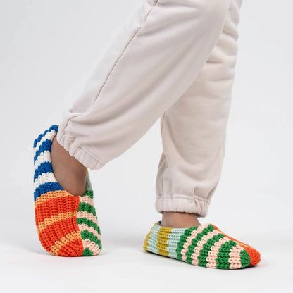 Patchwork knit slippers by Verloop at Clad, a sustainable slow fashoin clothing boutique in Asheville, NC