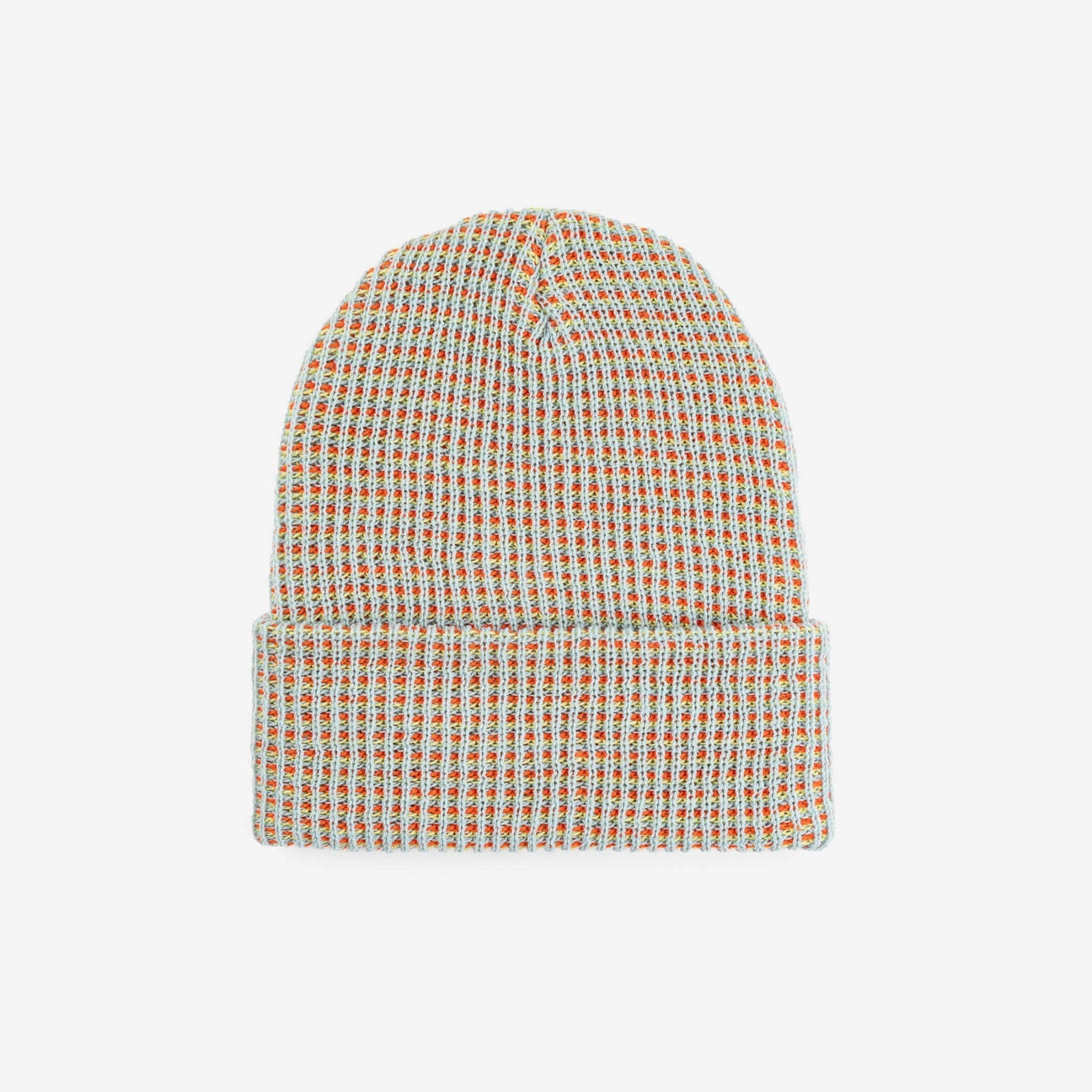 Stone blue knit grid beanie by Verloop