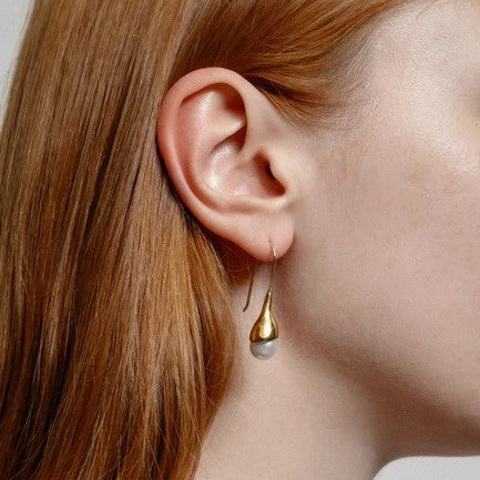 Pearl Anna Earrings by Wolf Circus. 14 gold vermeil.