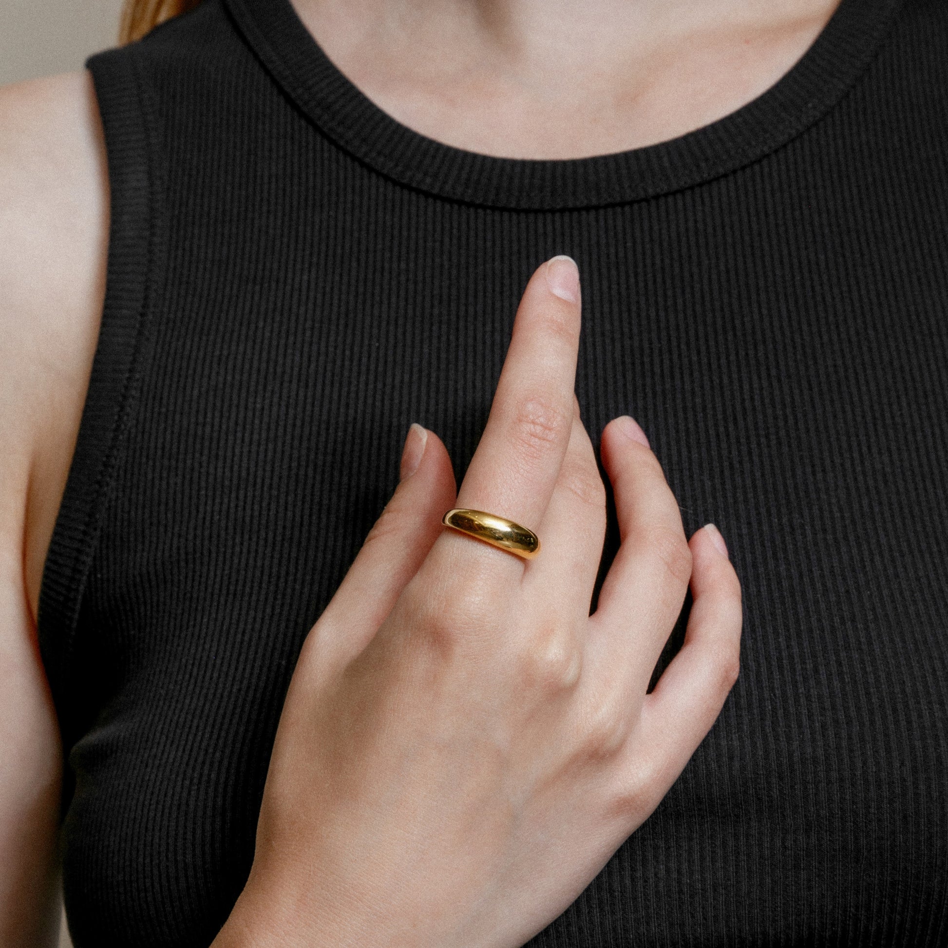 An organic shape Olivia ring for everyday wear by Wolf Circus.