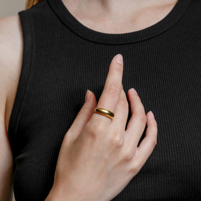 An organic shape Olivia ring for everyday wear by Wolf Circus.