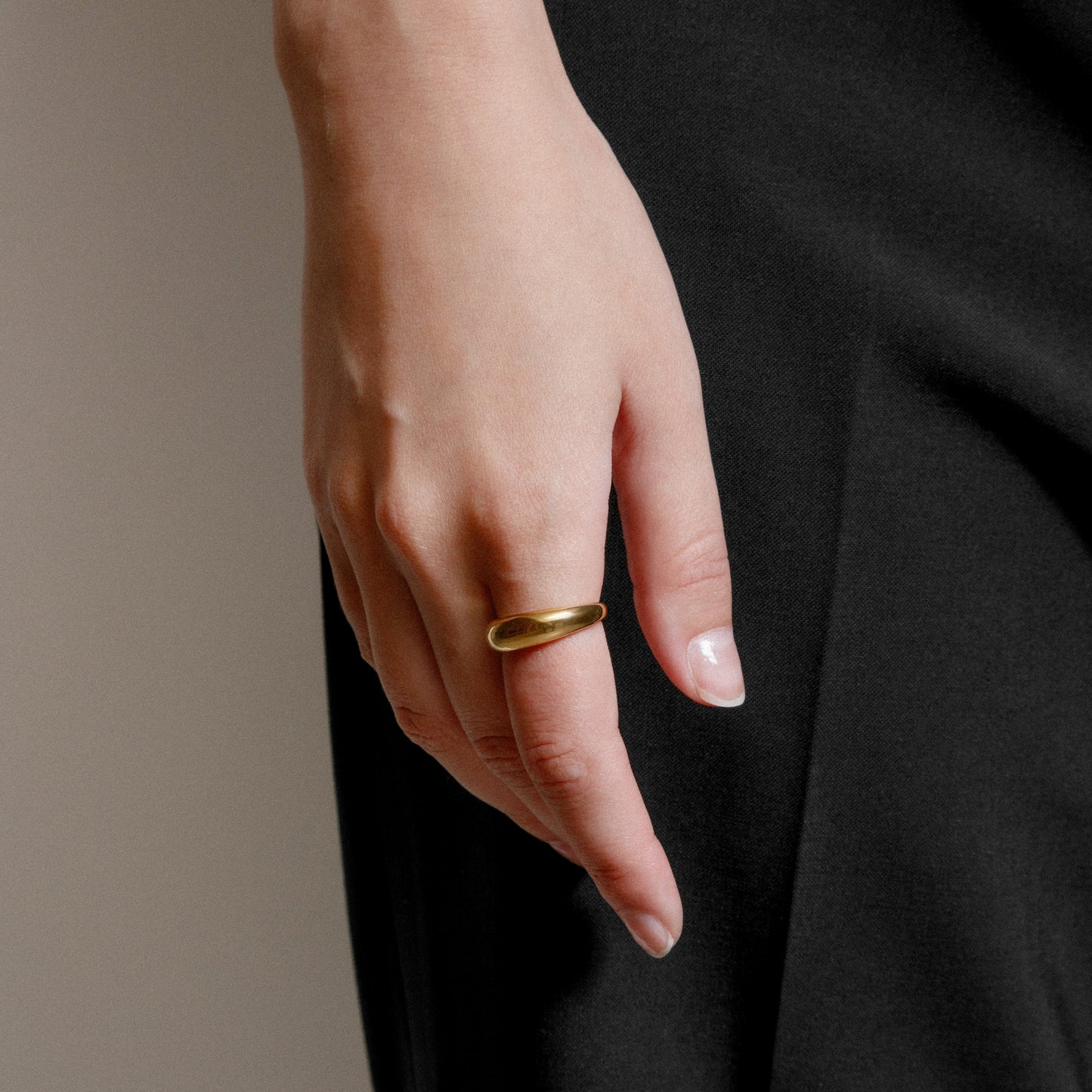 An organic shape Olivia ring for everyday wear by Wolf Circus.